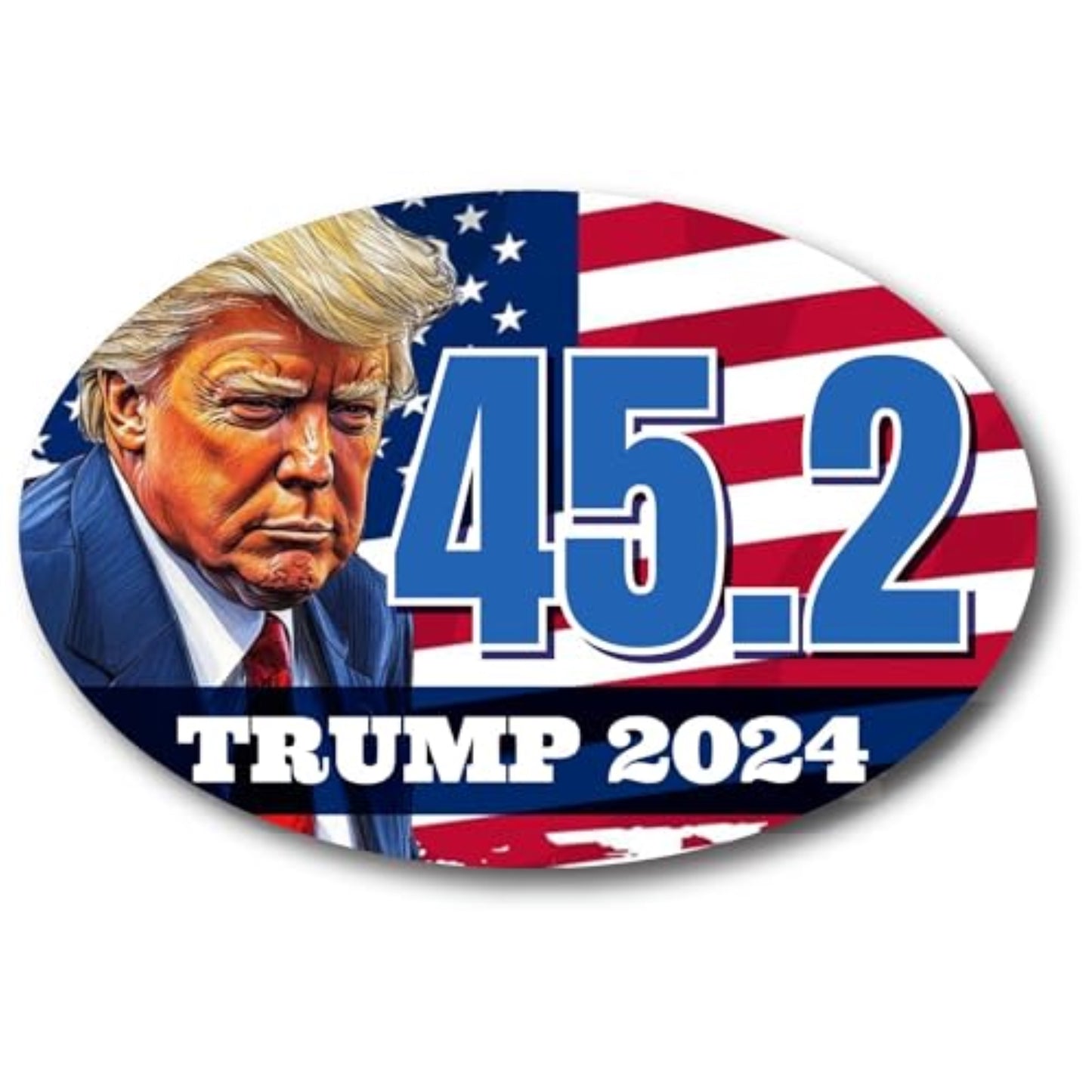 Magnet Me Up 45.2 Donald Trump Republican Election Car Magnet, 4x6 inches Oval Magnetic Decal, Presidential Election 2024 Campaign Souvenir, Gift, 2nd Term, for Car, Truck, SUV, Crafted in USA