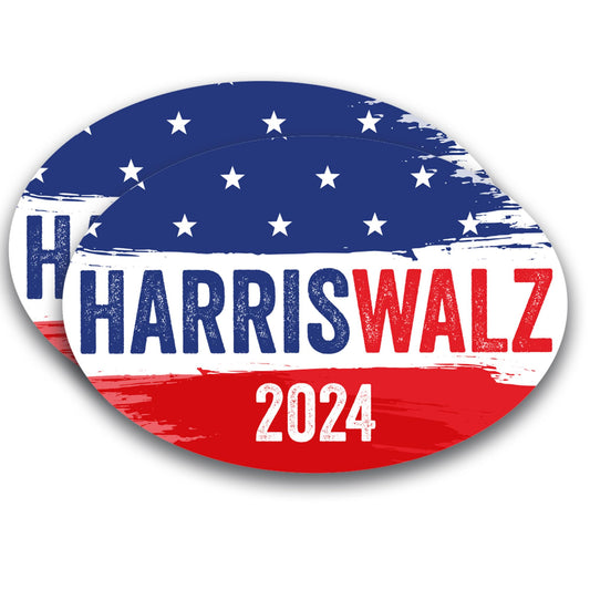 Magnet Me Up Kamala Harris Waltz 2024 Election Magnetic Decal, 4x6 Inch Oval, 2 Pack, Kamala Harris for President, Harris 2024, Kamala Harris Car Magnet, Democrat, Bumper Magnet, Crafted in USA