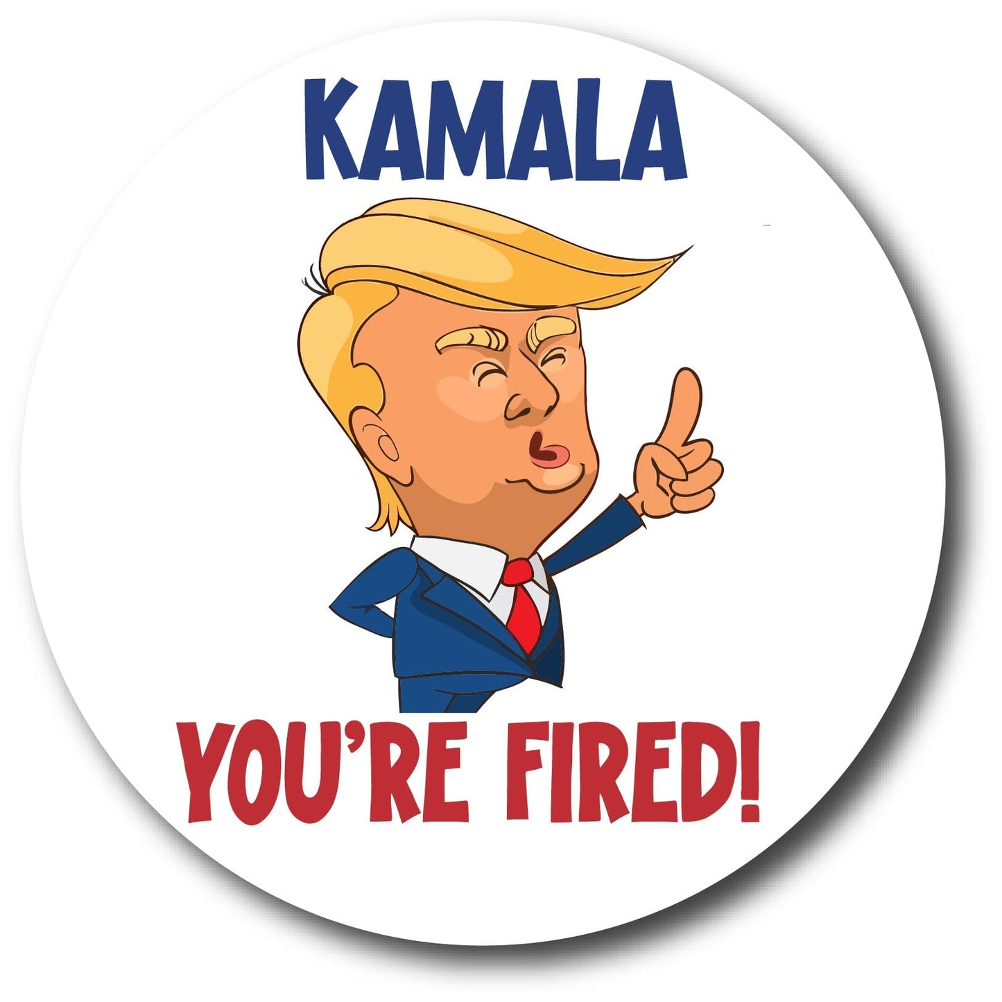 Magnet Me Up Kamala You're Fired Car Magnet Decal, 5 Inch Round, Humorous Bumper Magnet, Great Gift for Like-Minded Friends, Fridge