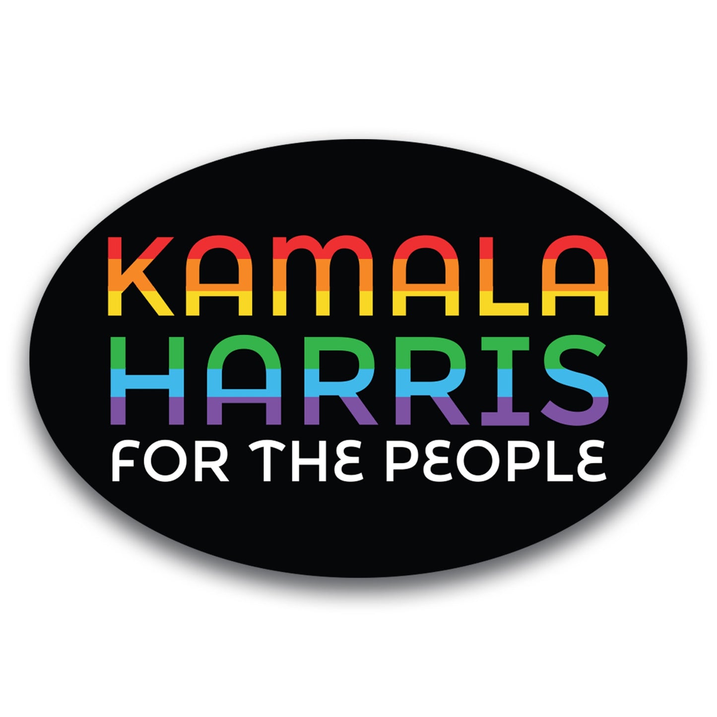 Magnet Me Up Kamala Harris 2024 Magnetic Decal, for The People, 4x6 inch Oval, Rainbow Car Magnet, Bumper Magnet