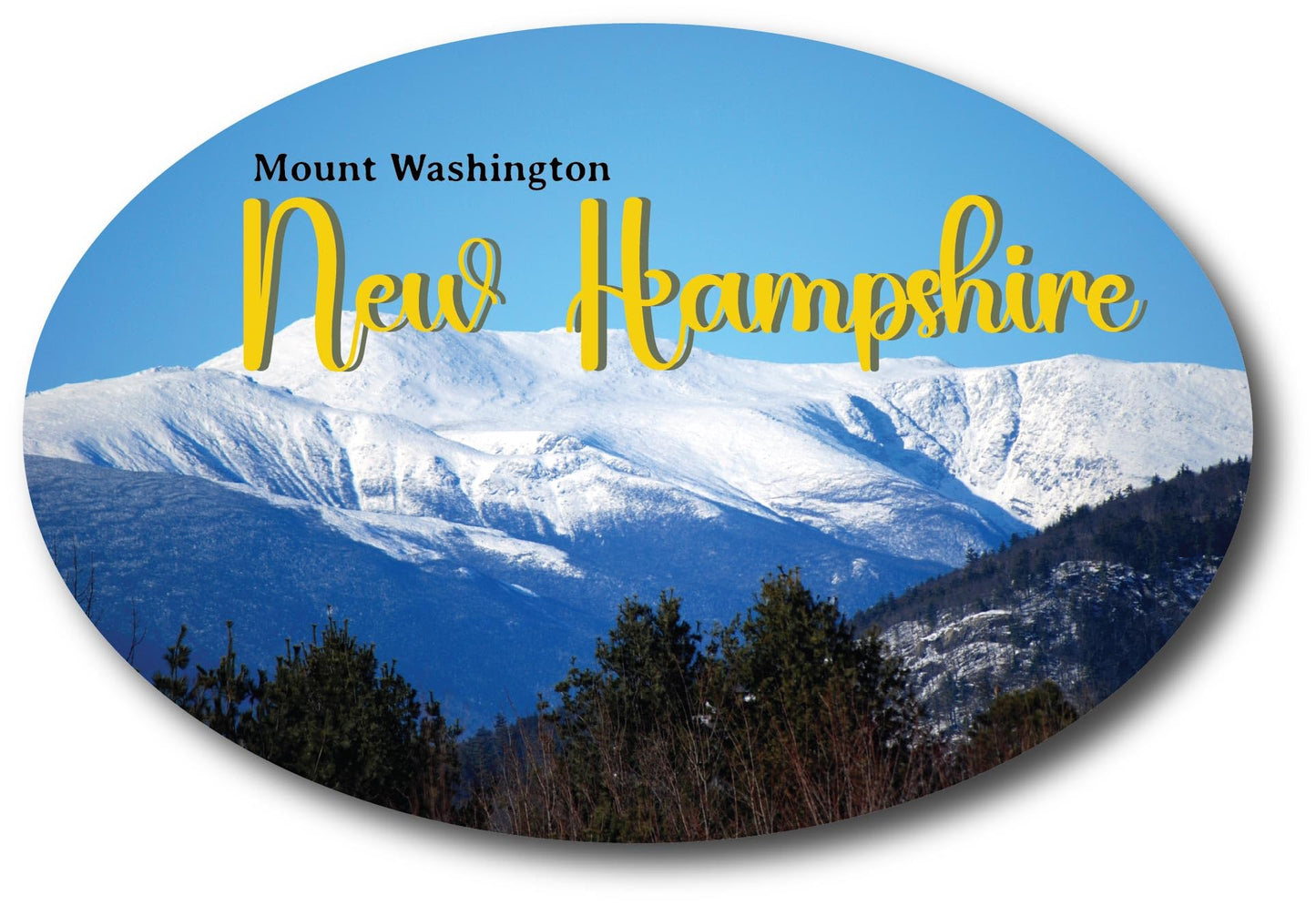 Magnet Me Up New Hampshire Mount Washington State Scenic Oval Magnet Decal, 4x6 inch, Automotive Magnet for Car, Great Gift or Souvenir