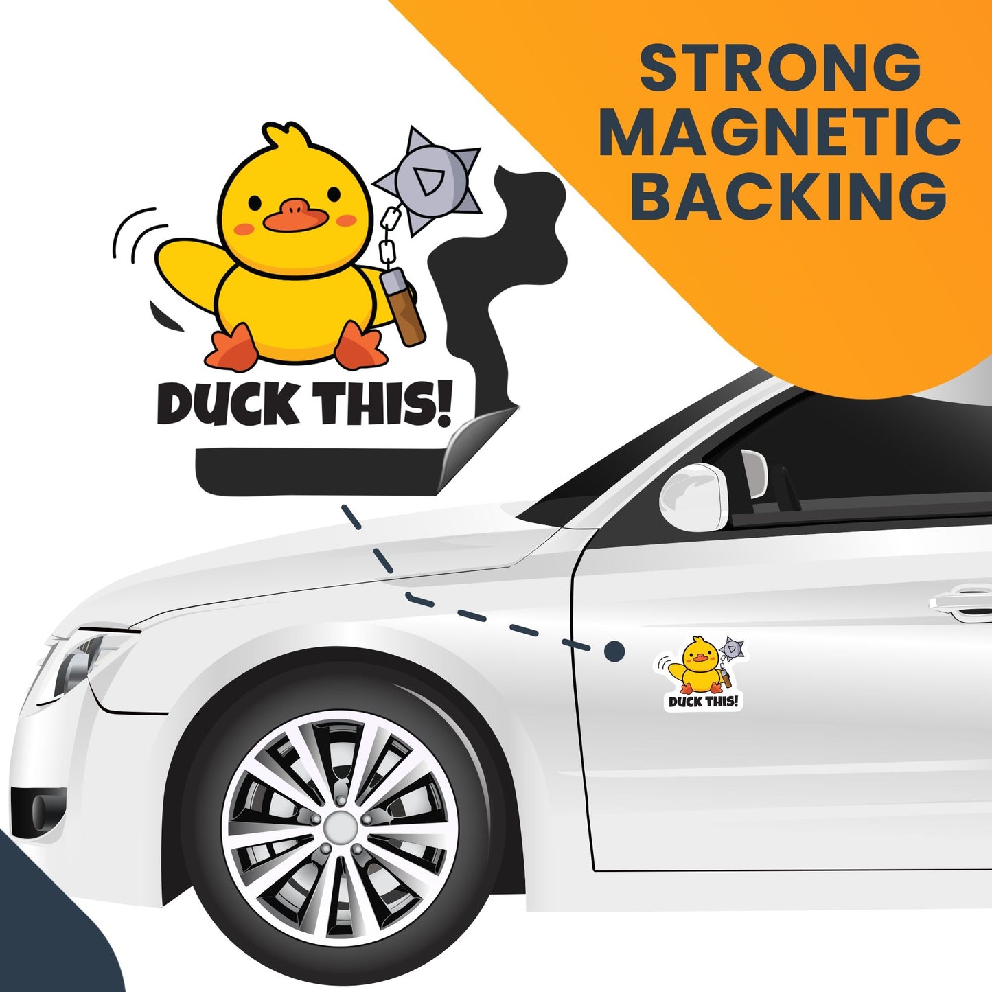 Magnet Me Up Duck This! Crazy Cute Duck Magnet Decal, 6x4 Inches, Heavy Duty Automotive for Car, Truck, Refrigerator, Or Any Other Magnetic Surface, Funny Gag Joke Gift, Crafted in USA