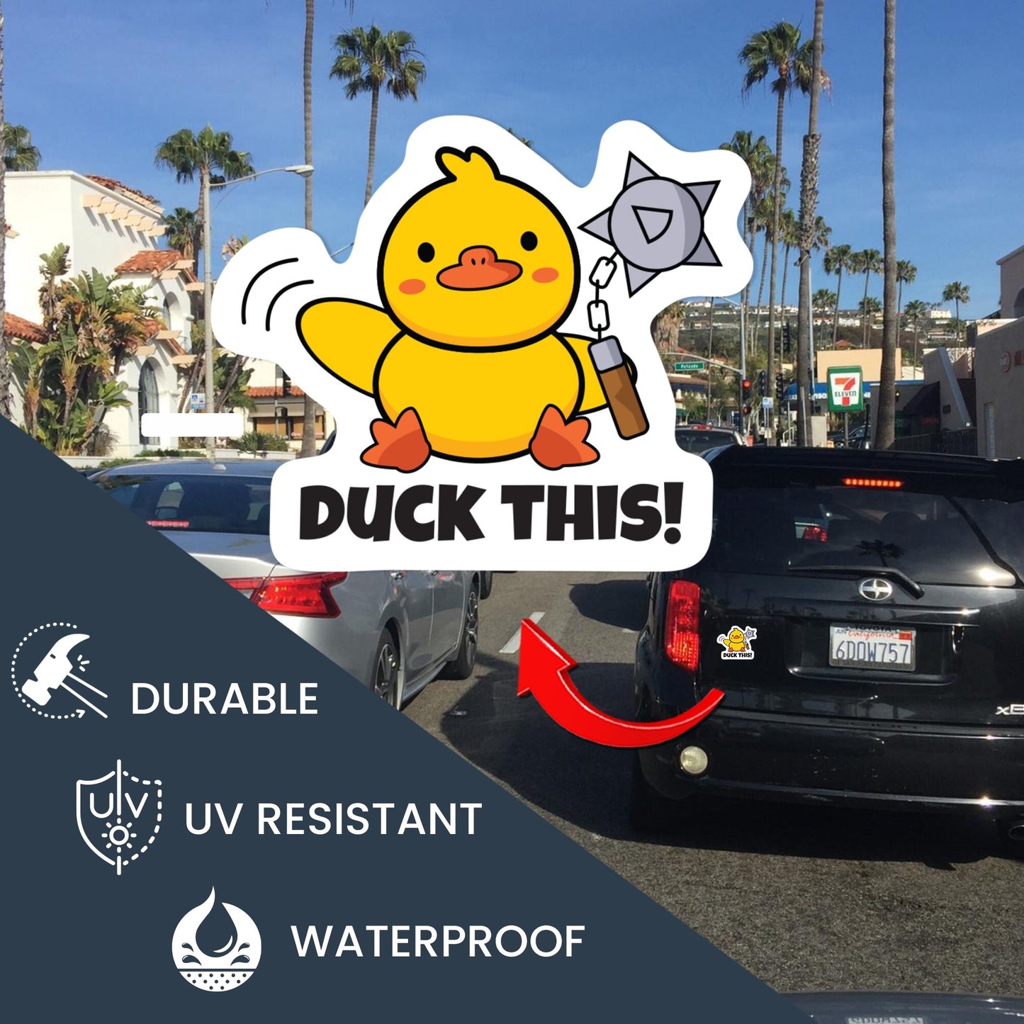 Magnet Me Up Duck This! Crazy Cute Duck Magnet Decal, 6x4 Inches, Heavy Duty Automotive for Car, Truck, Refrigerator, Or Any Other Magnetic Surface, Funny Gag Joke Gift, Crafted in USA