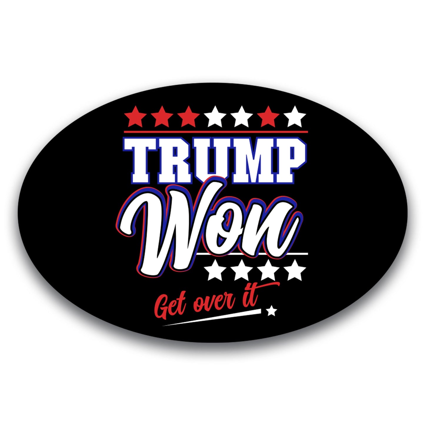 Magnet Me Up Trump Won Get Over It Car Magnet Decal, 4x6 Inches, 47th US President, Trump Won Magnet Souvenir, Showcase Political Views