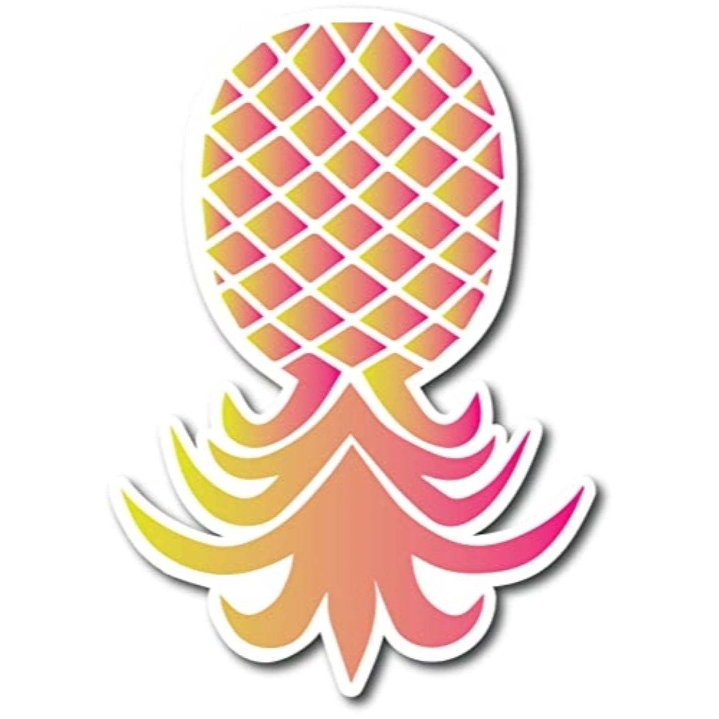 Magnet Me Up XL Upside Down Pineapple Magnet Decal, Pink and Yellow, 7x10 Inch, Heavy Duty Automotive Magnet for Car Truck SUV Or Any Other Magnetic Surface