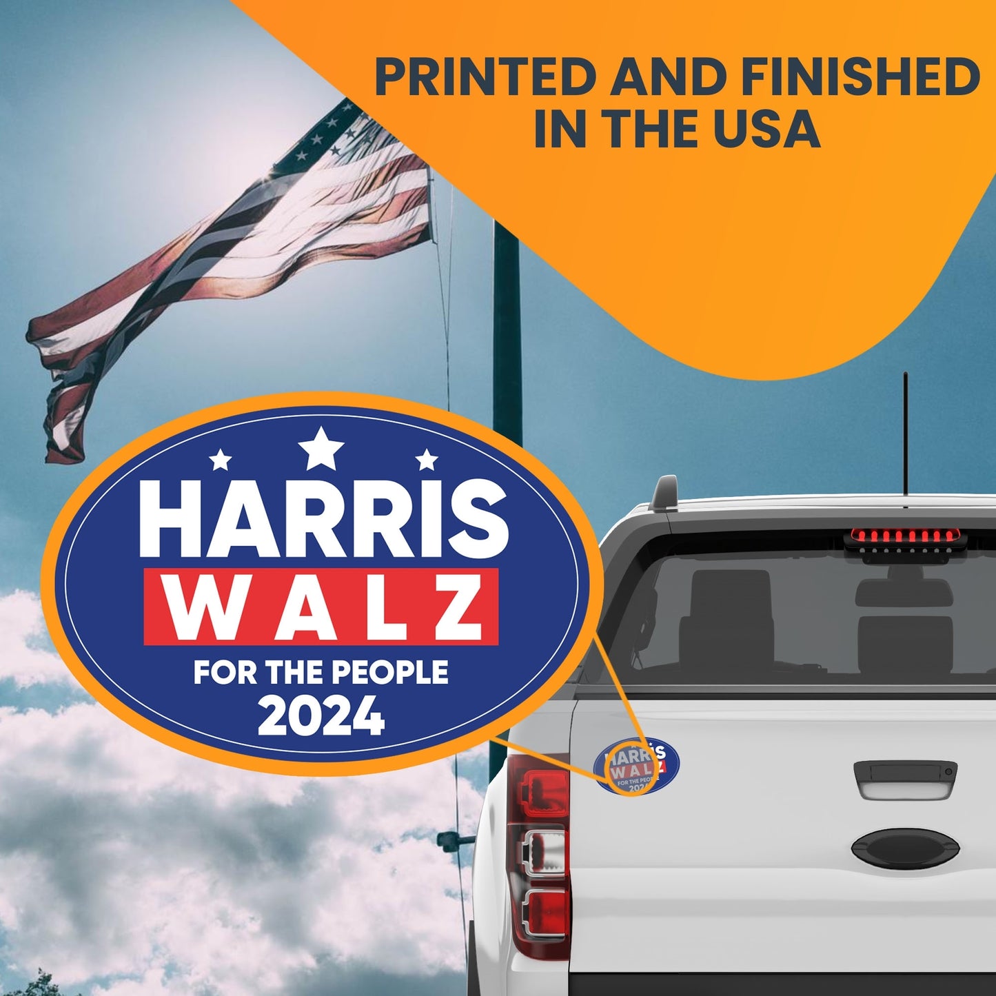 Magnet Me Up Kamala Harris Waltz 2024 Election Magnetic Decal, for The People, 4x6 Inch Oval, Harris for President, Kamala Harris Car Magnet, Democrat, Bumper Magnet