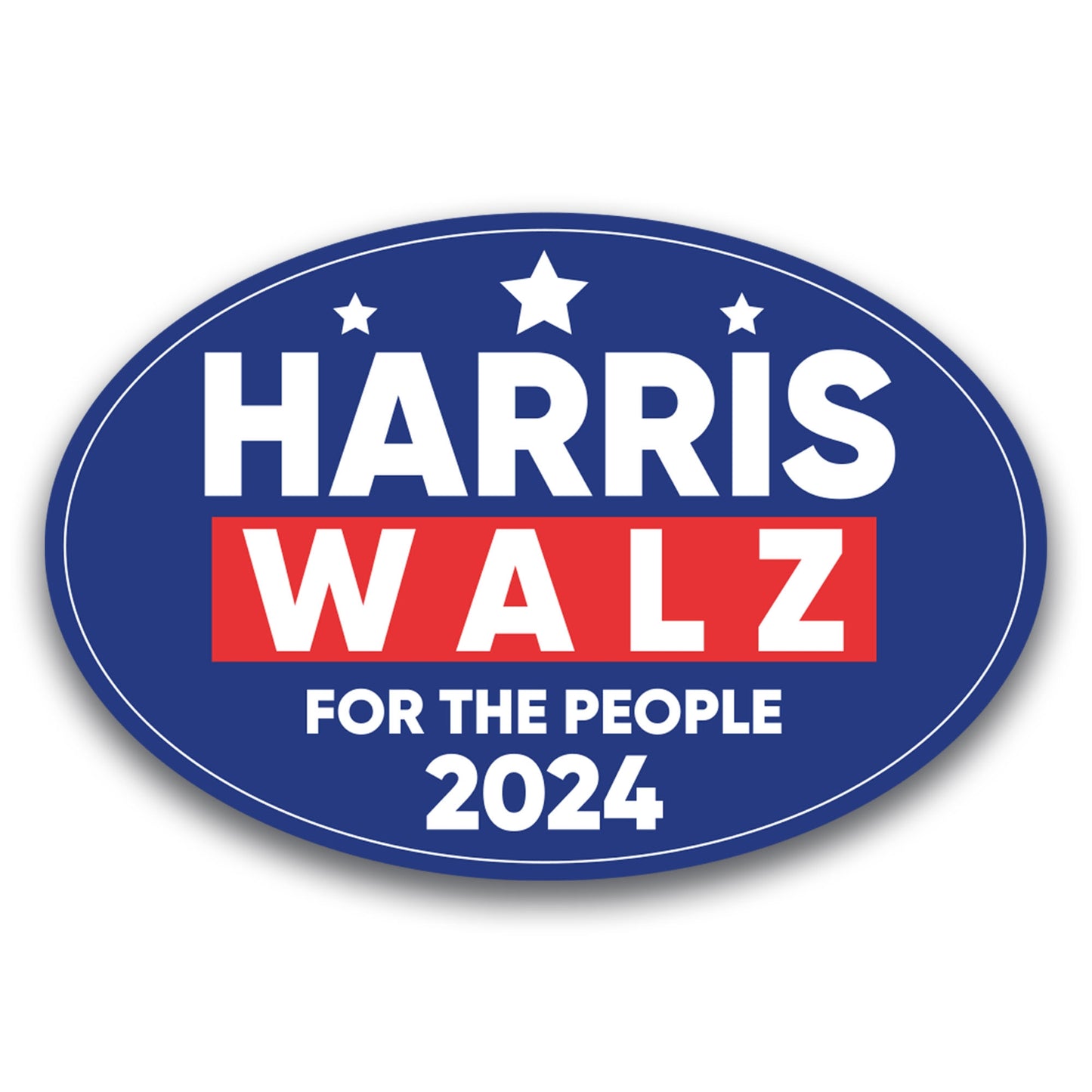 Magnet Me Up Kamala Harris Waltz 2024 Election Magnetic Decal, for The People, 4x6 Inch Oval, Harris for President, Kamala Harris Car Magnet, Democrat, Bumper Magnet