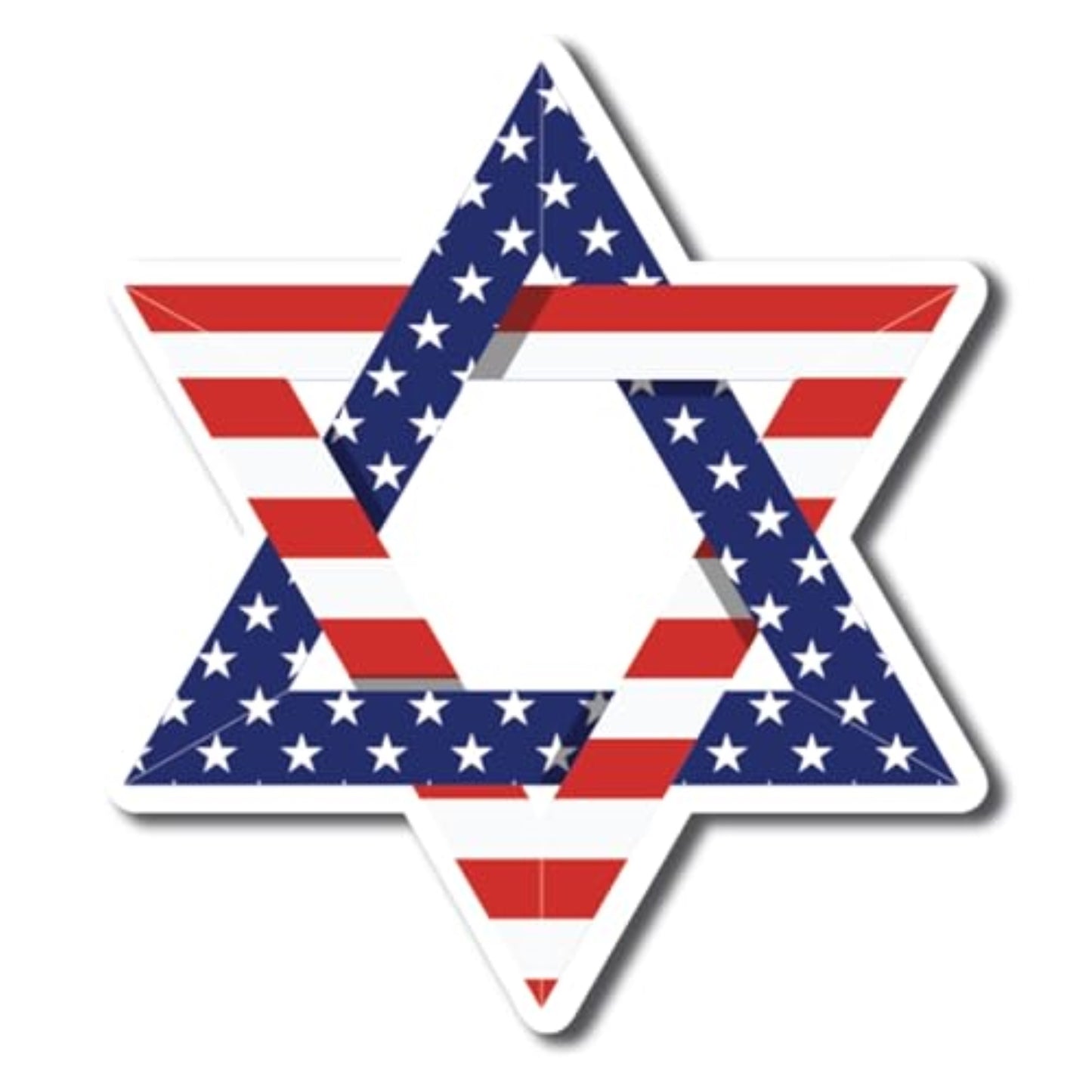 Magnet Me Up Magen David Star Shaped American USA Flag Magnet Decal, 4.5x5 inches, Heavy Duty Automotive Magnet for Car, Truck, SUV