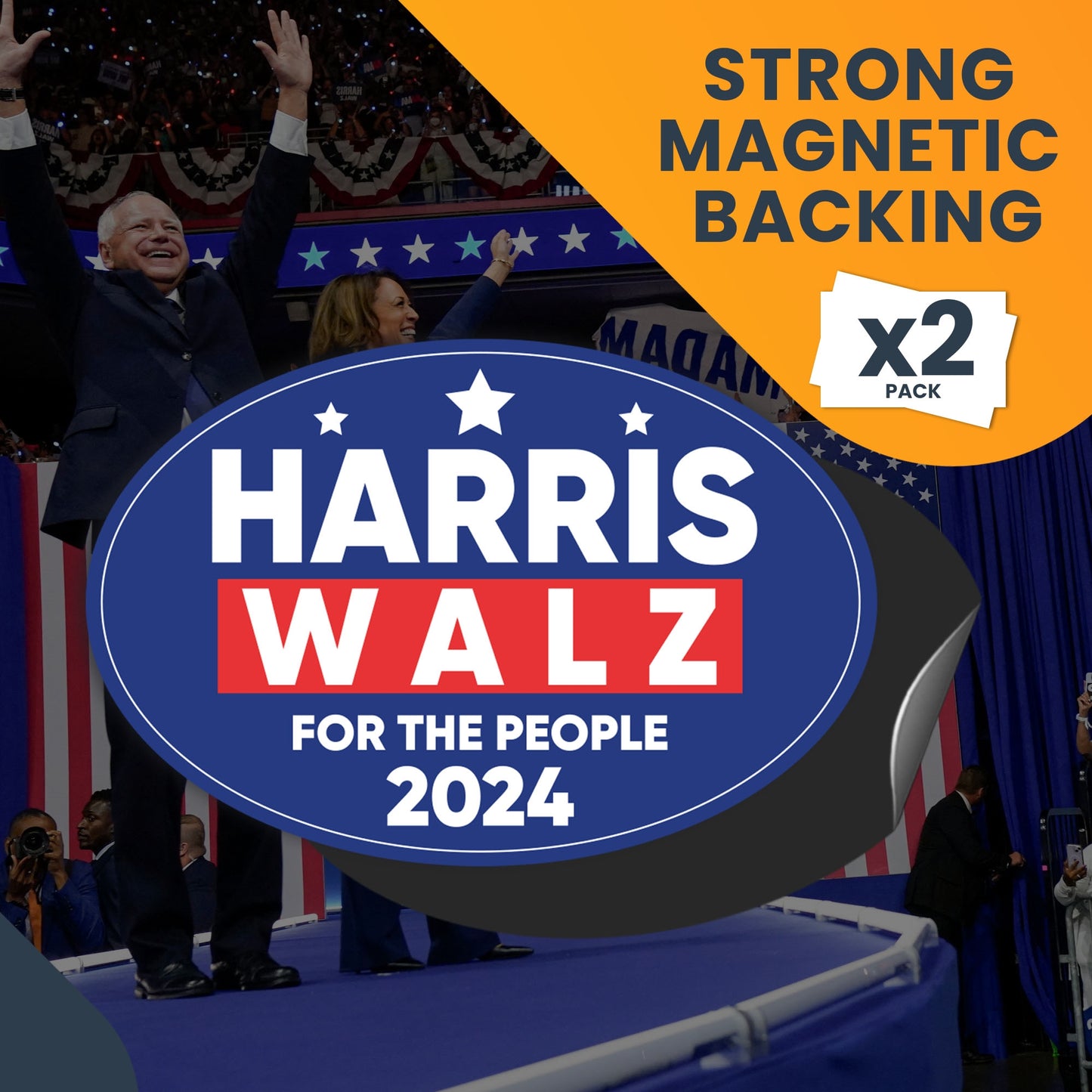 Magnet Me Up Kamala Harris Waltz 2024 Election Magnetic Decal, for The People, 4x6 Inch, 2 Pack, Harris for President, Kamala Harris Car Magnet, Democrat, Bumper Magnet