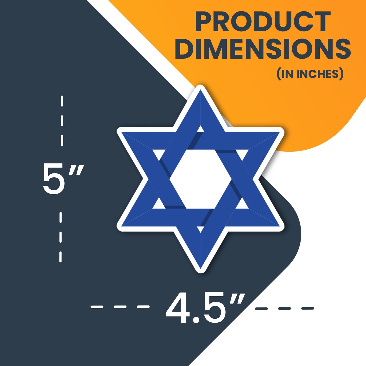 Magnet Me Up Magen David Star Shaped Israeli Flag Magnet Decal, 4.5x5 inches, Heavy Duty Automotive Magnet for Car, Truck, SUV