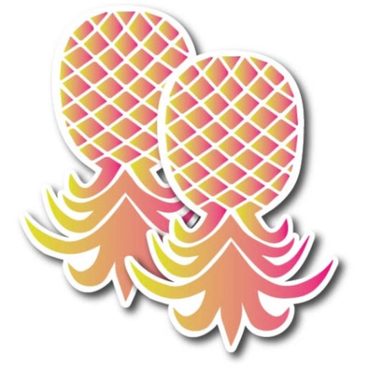 Magnet Me Up Upside Down Pineapple Magnet Decal, Pink and Yellow, 4x6 Inch, 2 Pack, Heavy Duty Automotive Magnet for Car Truck SUV Or Any Other Magnetic Surface