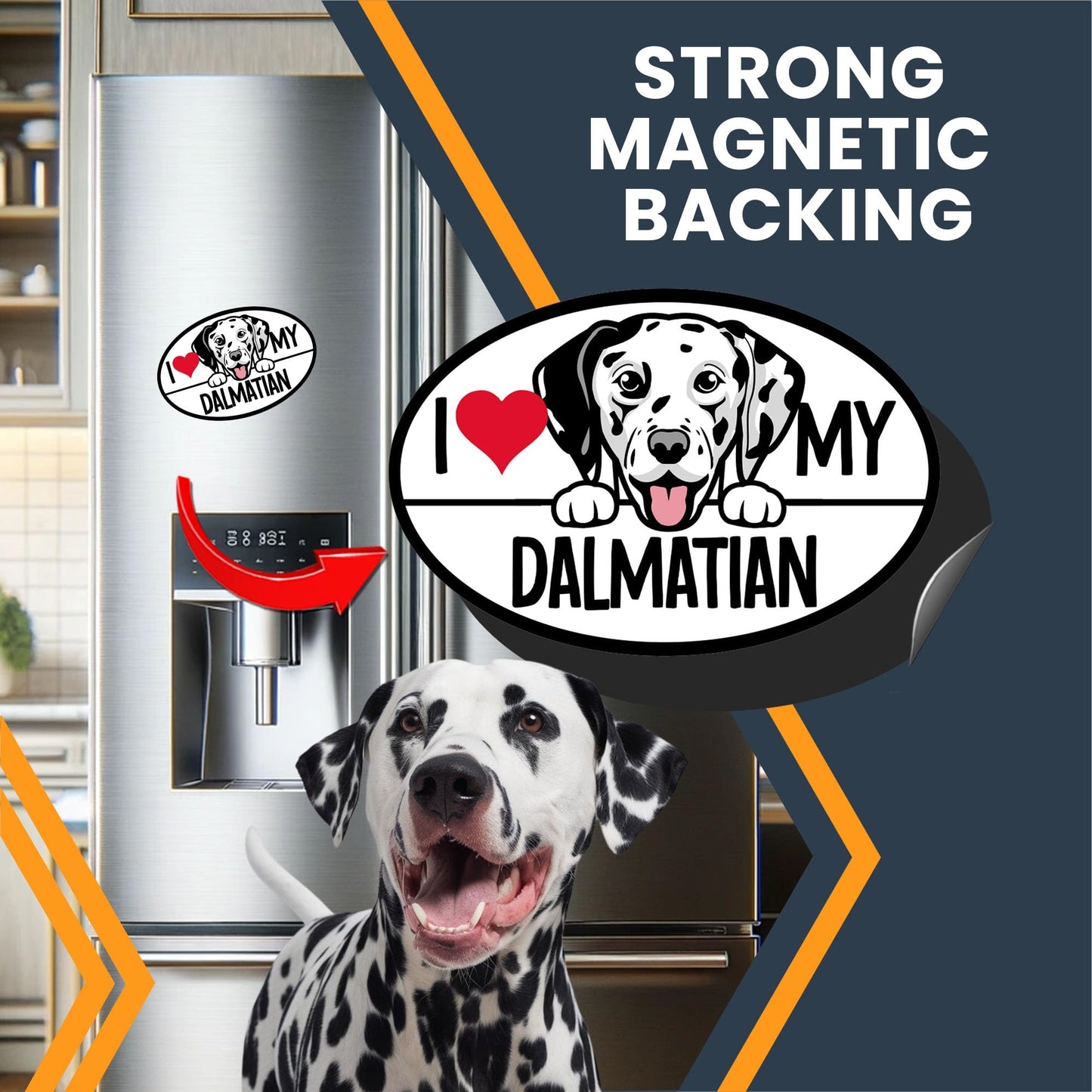 I Love My Dalmatian Dog Breed Car Magnet Decal, 4x6 inches Oval, Stylish and Sturdy Bumper Magnet to Showcase Your Canine Affection Wherever You Drive