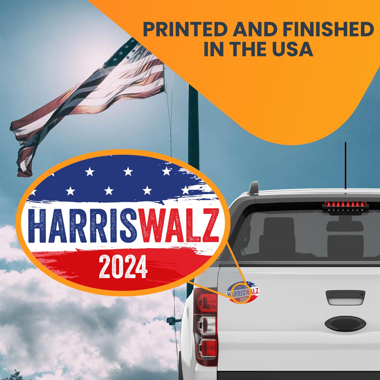 Magnet Me Up Kamala Harris Tim Walz Walts 2024 Election Magnetic Decal, 4x6 Inch Oval, President 2024, Political Campaign Souvenir, Democrat, Political Race, Any Magnetic Surface, Crafted in USA