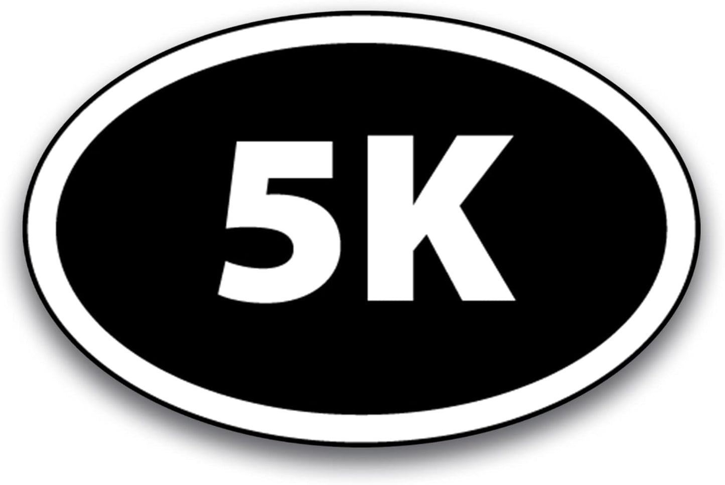 Magnet Me Up 5K Marathon Inverted Black Oval Magnet Decal, 4x6 Inches, Heavy Duty Automotive Magnet for Car Truck SUV