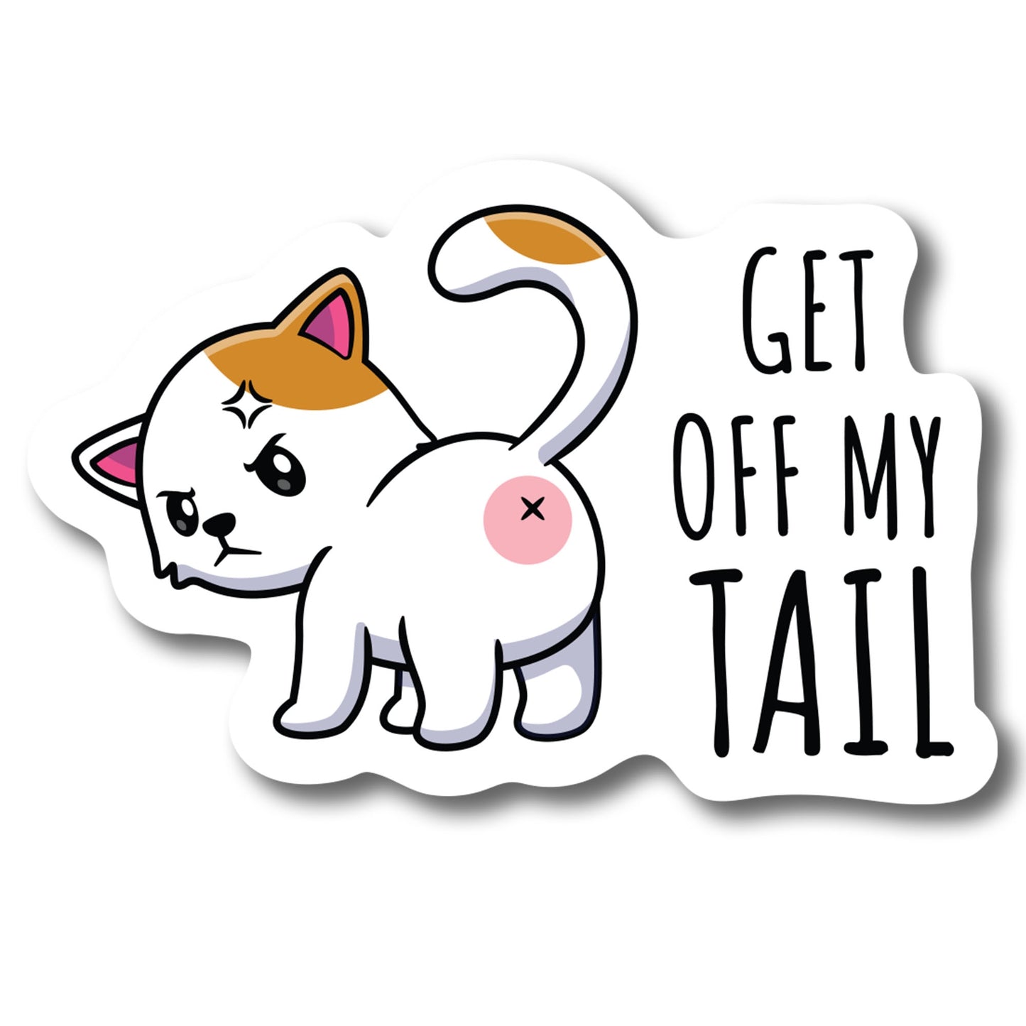 Magnet Me Up Get Off My Tail Cat Magnet Decal, No Tailgating, 6x4 Inch, Funny Cute Joke Gag Gift, Vehicle Safety, Automotive Magnet for Car, Truck, SUV, for Kitten Lovers, Crafted in USA