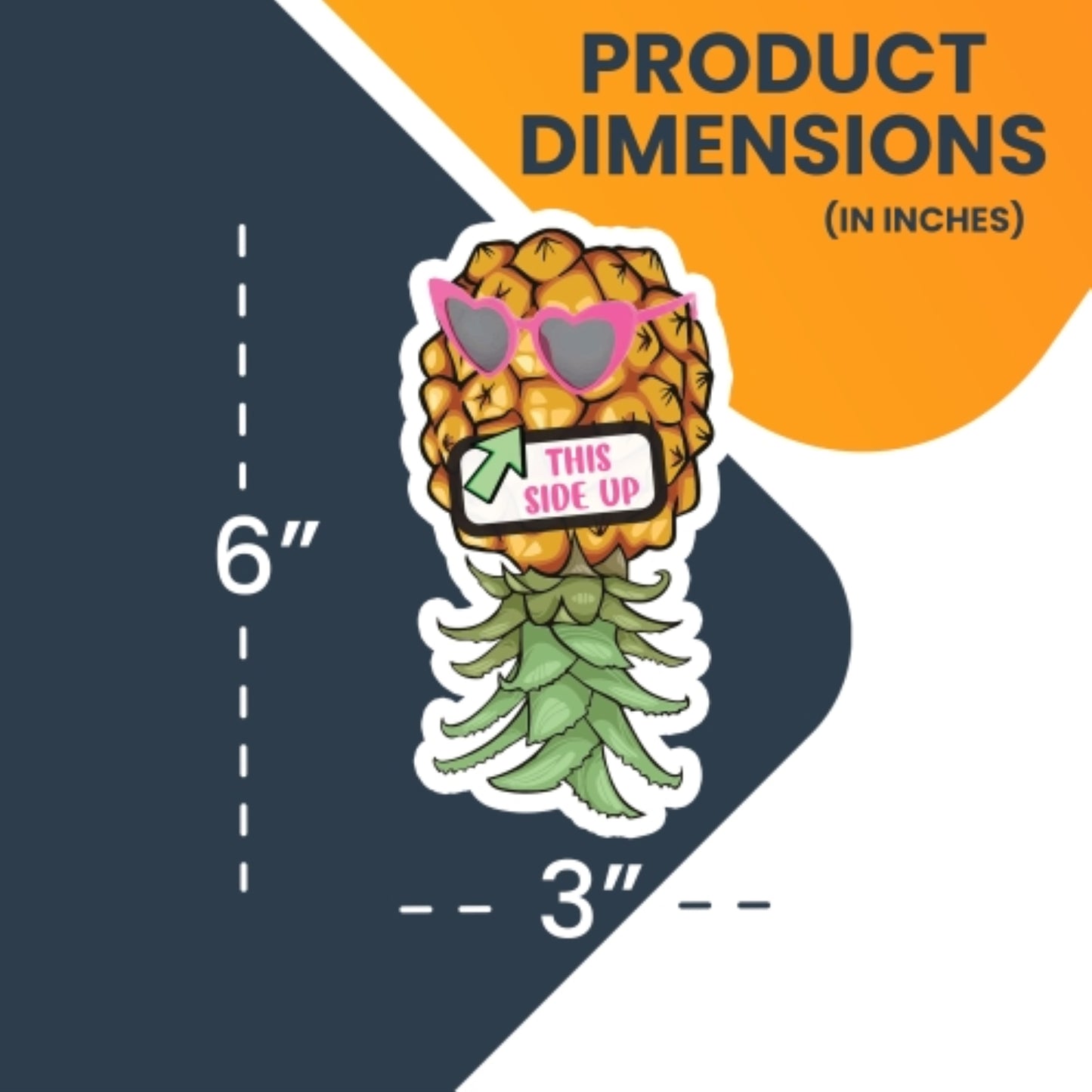 Magnet Me Up Combo 2 Pk This Side Up Right Side Up and Upside Down Pineapple with Sunglasses Magnet Decal, 3x6 Inch, Automotive Magnet for Car, Truck, SUV, Cruise Ship Door or Any Magnetic Surface