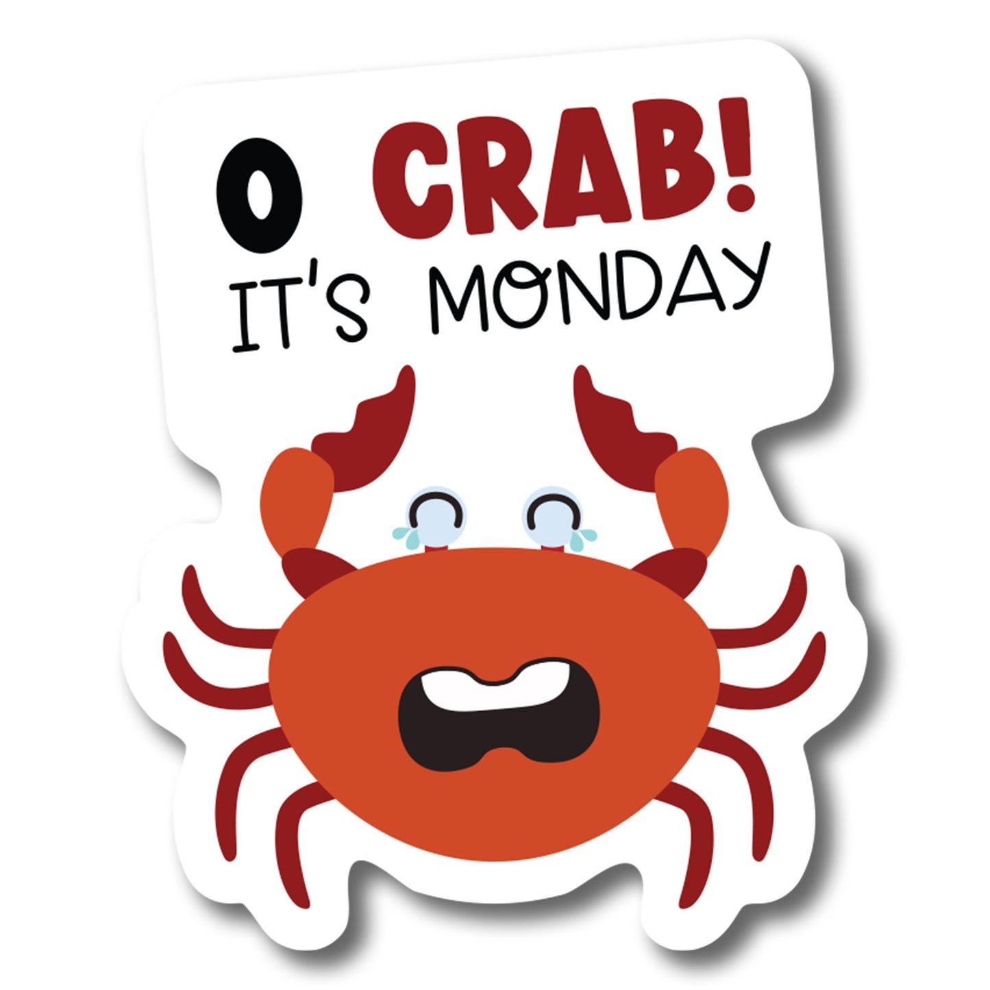 Magnet Me U p Oh Crab It's Monday Magnet Decal, 4.5x5.5 Inch, Funny Cute Summer Seafood Joke Gag Gift, Automotive Magnet for Car, Truck, SUV, Tropical Summer Vibes, Crafted in USA