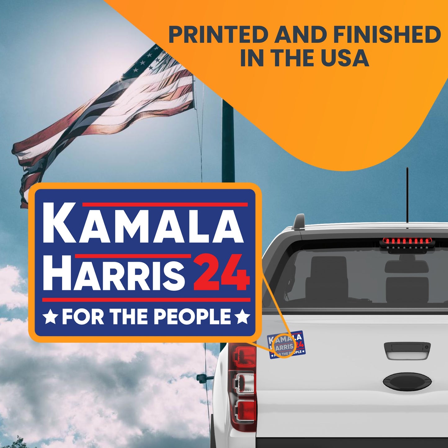 Magnet Me Up Kamala Harris 2024 Election Magnetic Decal, 4x6 Inch, for The People, Kamala Harris for President, Harris 2024, Kamala Harris Car Magnet, Bumper Magnet, Democrat, Crafted in USA