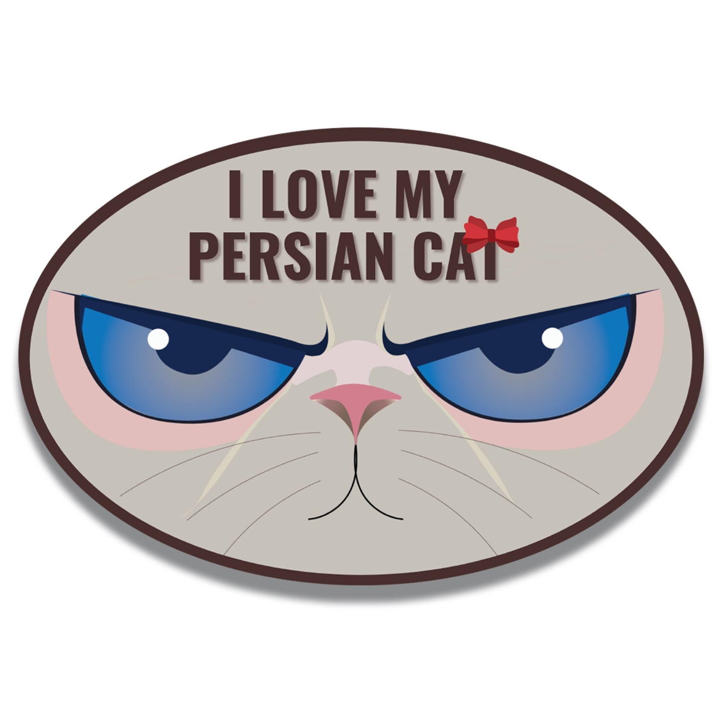 Magnet Me Up I Love My Persian Cute Cat Breed Car Magnet Decal, 4x6 Inches Oval, Loving Companions, Iconic Felines, Bumper Magnet, Fridge Decor