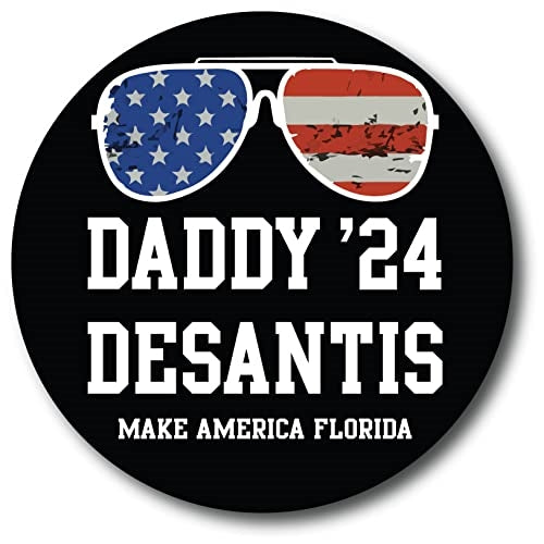 Magnet Me Up Daddy Desantis 2024 Republican Party Magnet Decal, 5 Inch, Black, Heavy Duty Automotive Magnet for Car Truck SUV