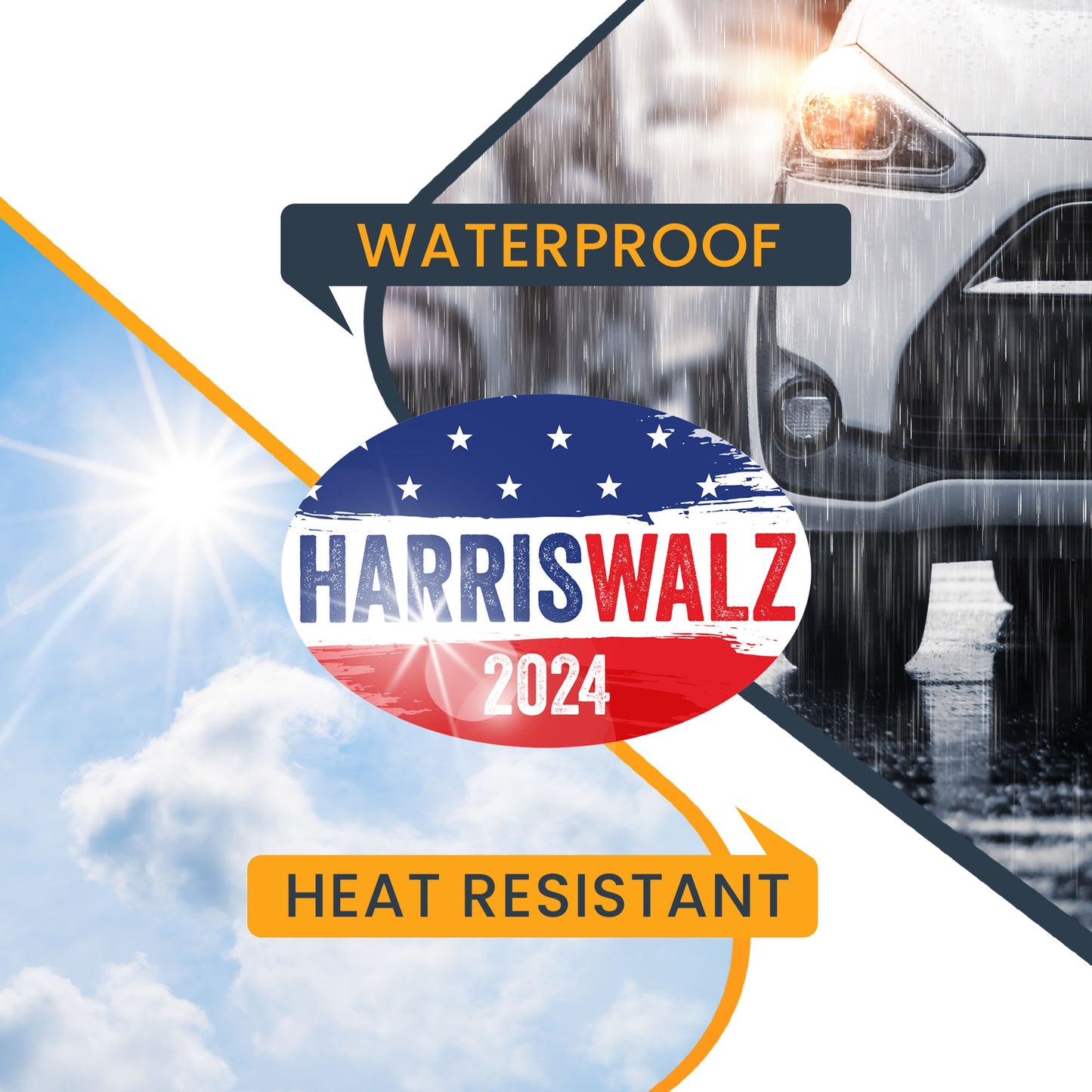 Magnet Me Up Kamala Harris Tim Walz Walts 2024 Election Magnetic Decal, 4x6 Inch Oval, President 2024, Political Campaign Souvenir, Democrat, Political Race, Any Magnetic Surface, Crafted in USA