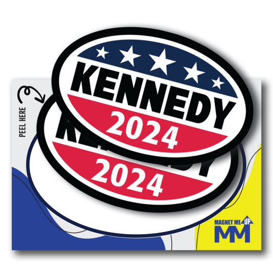 Magnet Me Up Kennedy 2024 Robert F. Kennedy, Jr. Democratic Political Party 2024 Adhesive Decal Sticker, 2 Pack, 5.5x3.5 Inch, Heavy Duty adhesion to Car Window, Bumper, etc