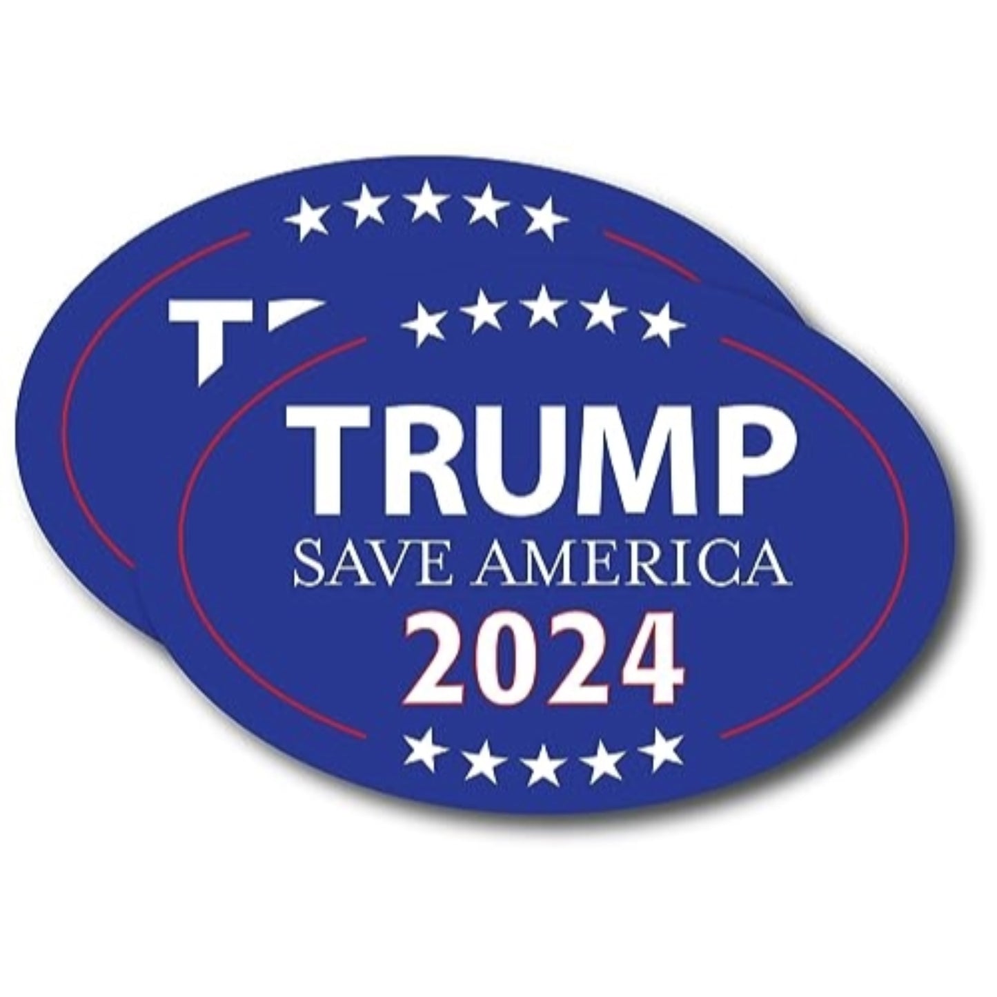 Magnet Me Up President Donald Trump MAGA 2024 Save America Republican Election Political Party Oval Magnet Decal, 4x6 inches, 2 Pack,