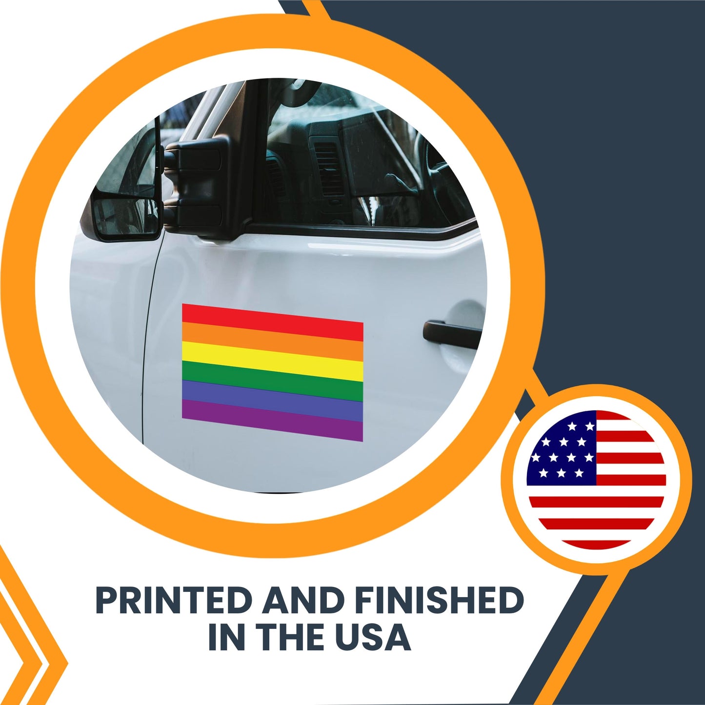 Magnet Me Up Gay Pride LGTBQ Rainbow Flag Car Magnet Decal, 7x12 Inches, Heavy Duty for Car Truck SUV, in Support of LGBTQ