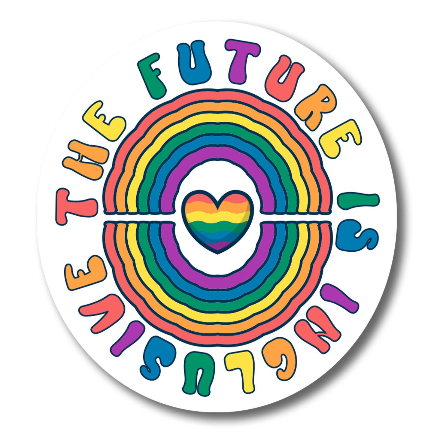 Magnet Me Up The Future is Inclusive LGBTQ Magnet Decal, 6x4 Inch, Rainbow Support Gay Pride and Equality, Love Conquers All, Automotive Magnet for Car, Truck, Or Any Magnetic Surface, Made in USA