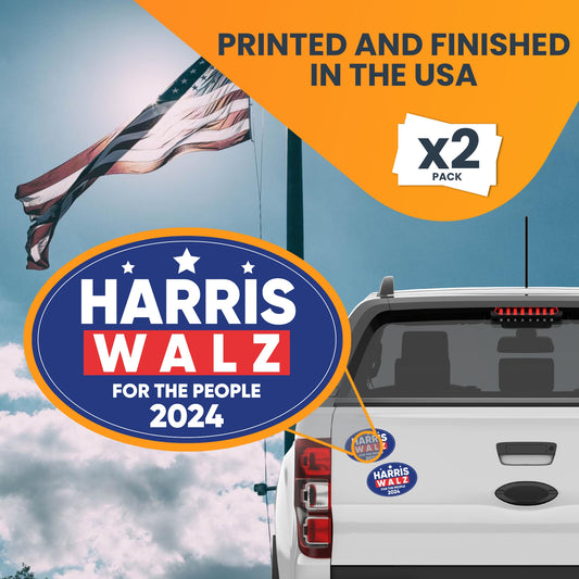 Magnet Me Up Kamala Harris Waltz 2024 Election Magnetic Decal, for The People, 4x6 Inch, 2 Pack, Harris for President, Kamala Harris Car Magnet, Democrat, Bumper Magnet