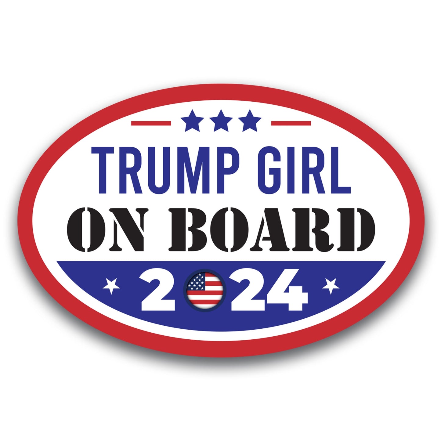 Magnet Me Up Trump Girl on Board 2024 Car Magnet Decal, 4x6 Inches Oval, Fun and Practical Vehicle Accessory for Trump Supporters, Fridge