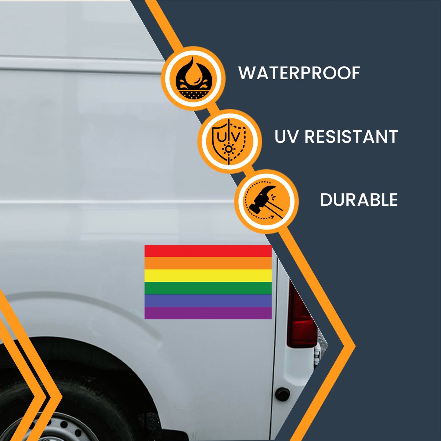 Magnet Me Up Gay Pride LGTBQ Rainbow Flag Car Magnet Decal, 7x12 Inches, Heavy Duty for Car Truck SUV, in Support of LGBTQ