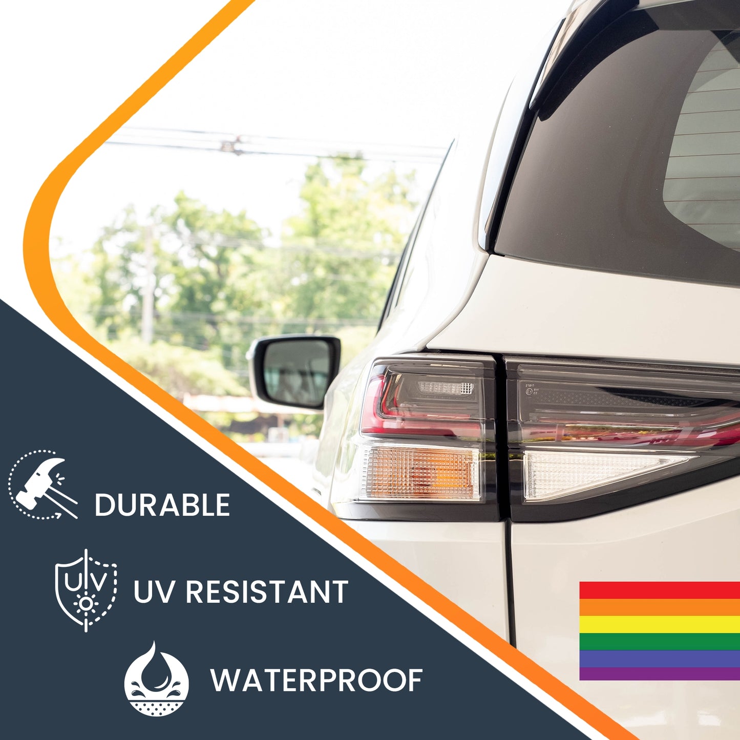 Gay Pride Rainbow Flag Car Magnet Decal - LGBT - 5x8 - Waterproof Lesbian Gay Bisexual Transexual