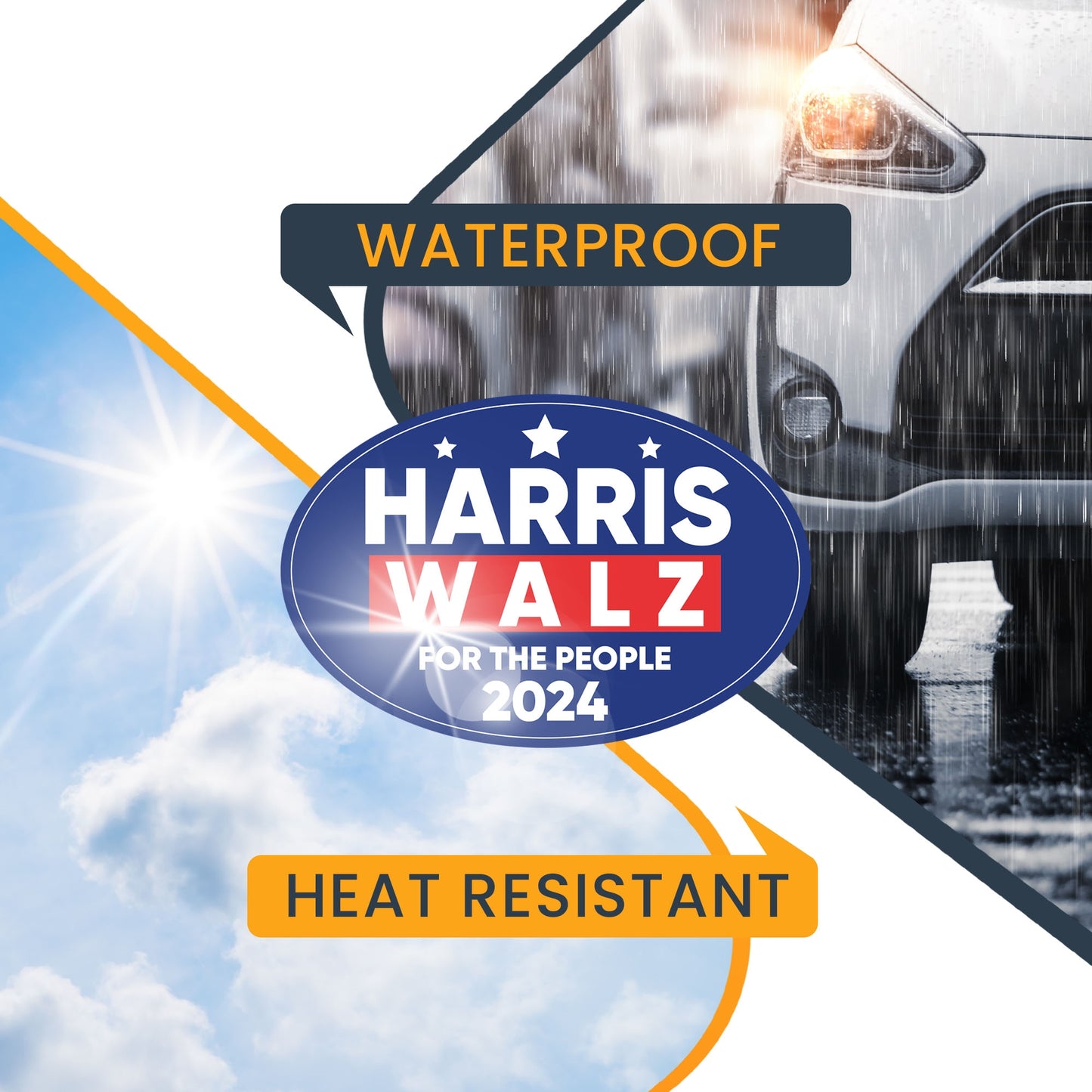 Magnet Me Up Kamala Harris Waltz 2024 Election Magnetic Decal, for The People, 4x6 Inch Oval, Harris for President, Kamala Harris Car Magnet, Democrat, Bumper Magnet