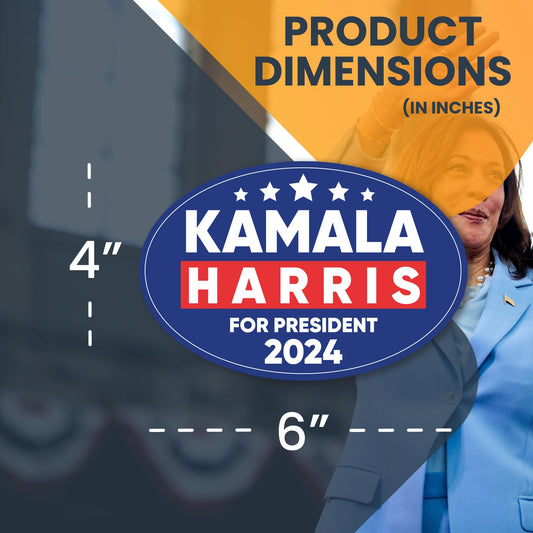 Magnet Me Up Kamala Harris 2024 Election Magnetic Decal, 4x6 Inch Oval, for The People, Kamala Harris for President, Harris 2024, Kamala Harris Car Magnet, Bumper Magnet, Democrat, Crafted in USA