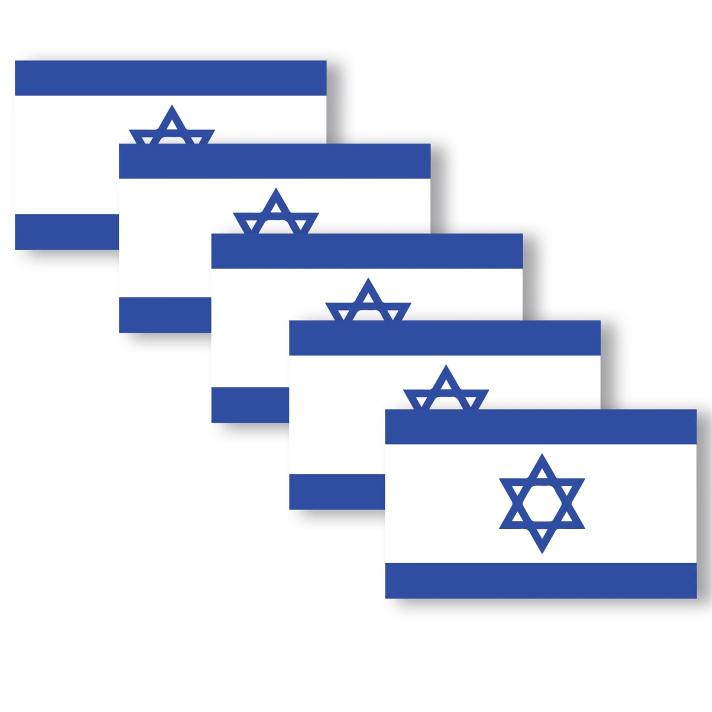 Magnet Me Up Israeli Flag Adhesive Decal Sticker, 5 Pack, 3x5 Inch, Heavy Duty Adhesion to Car Window, Bumper, Etc Showing Support and Unity for Israel We Stand with Israel