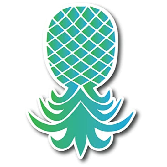 Magnet Me Up Upside Down Pineapple Magnet Decal, Blue and Green, 4x6 Inch, Heavy Duty Automotive Magnet for Car Truck SUV Or Any Other Magnetic Surface