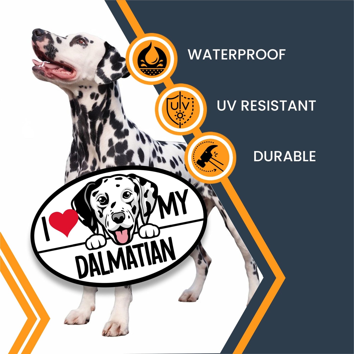 I Love My Dalmatian Dog Breed Car Magnet Decal, 4x6 inches Oval, Stylish and Sturdy Bumper Magnet to Showcase Your Canine Affection Wherever You Drive