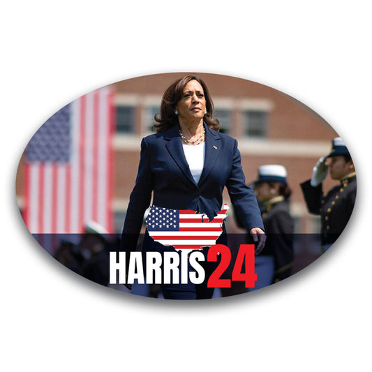 Magnet Me Up Kamala Harris 2024 Election Magnet Decal, 4x6 Inch Oval, Bold and Inspiring Political Campaign Souvenir, Progress and Equality, Democrat