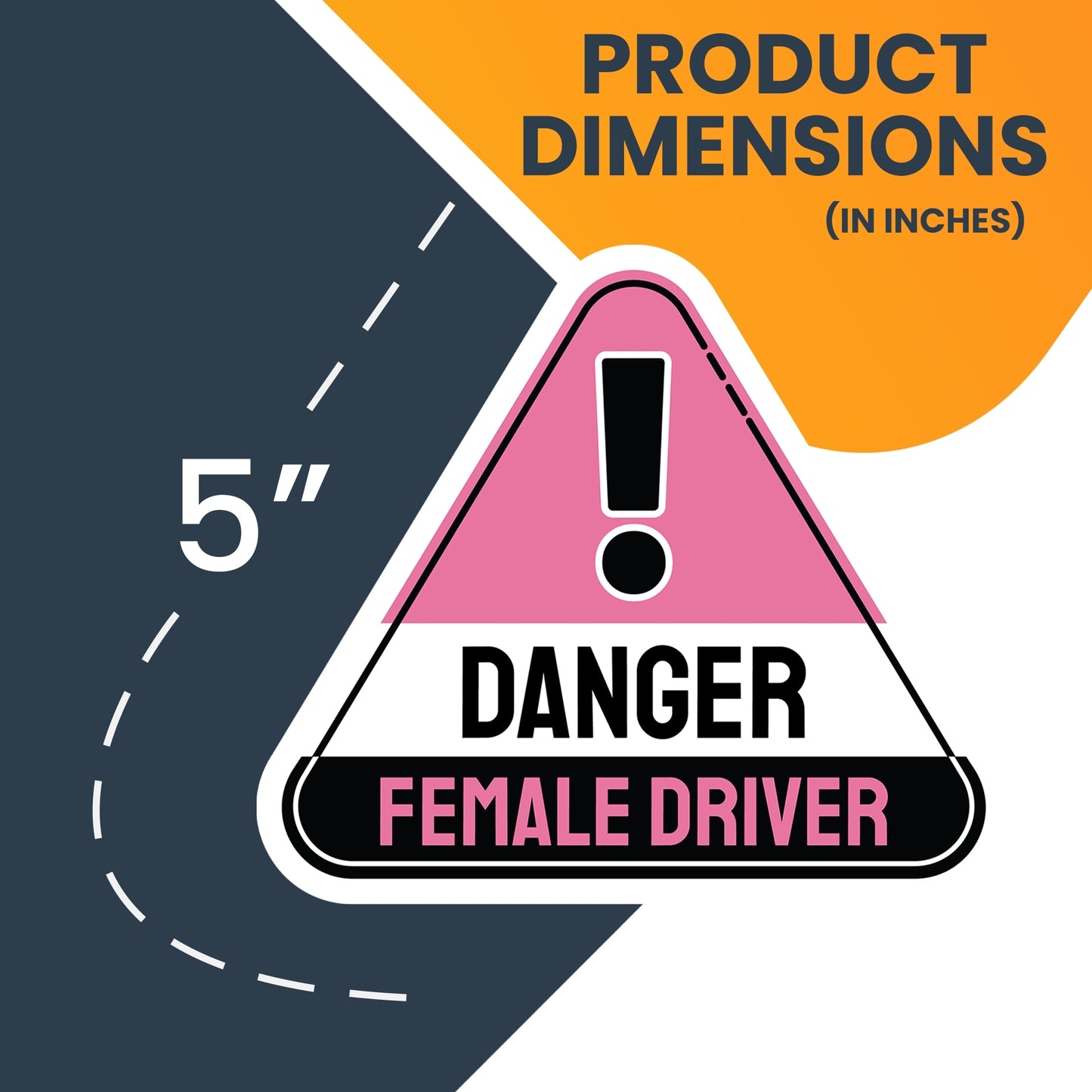 Magnet Me Up Danger Female Driver Magnet Decal, Pink and Black, Perfect for Car, Truck, SUV Or Any Magnetic Surface and Vehicle, Funny Humorous Warning Gag Gift for Women, Caution, Road Safety