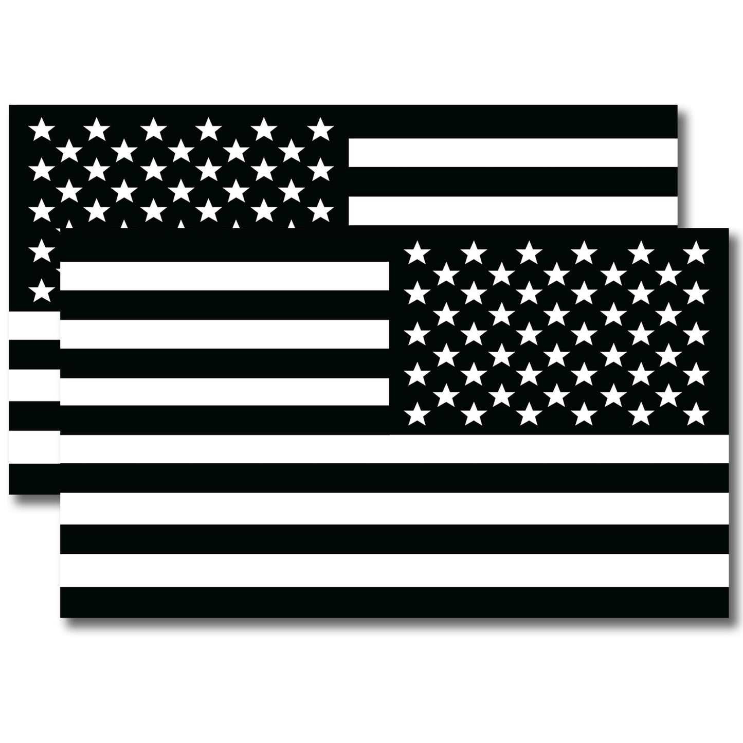 7x12 Black and White American Flag + Opposing Black and White American Flag