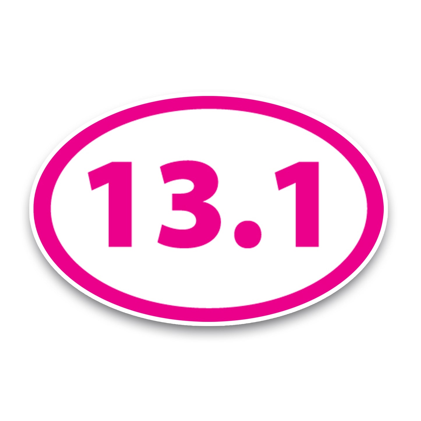 13.1 Half Marathon Pink Oval Car Magnet 4x6" Decal Heavy Duty Waterproof …