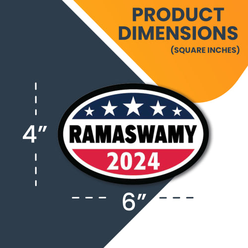 Magnet Me Up Vivek Ramaswamy Republican Party 2024 Magnet Decal, 4x6 Inch, Heavy Duty Automotive Magnet for Car Truck SUV Or Any Other Magnetic Surface