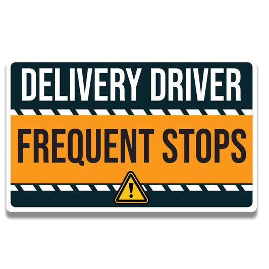 Magnet Me Up Caution Frequent Stops Delivery Driver Magnet Decal, 5x8 inch, Heavy Duty Automotive Magnet for Car, Truck, SUV, Any Magnetic Surface, for Flex Delivery Driver, Made in USA