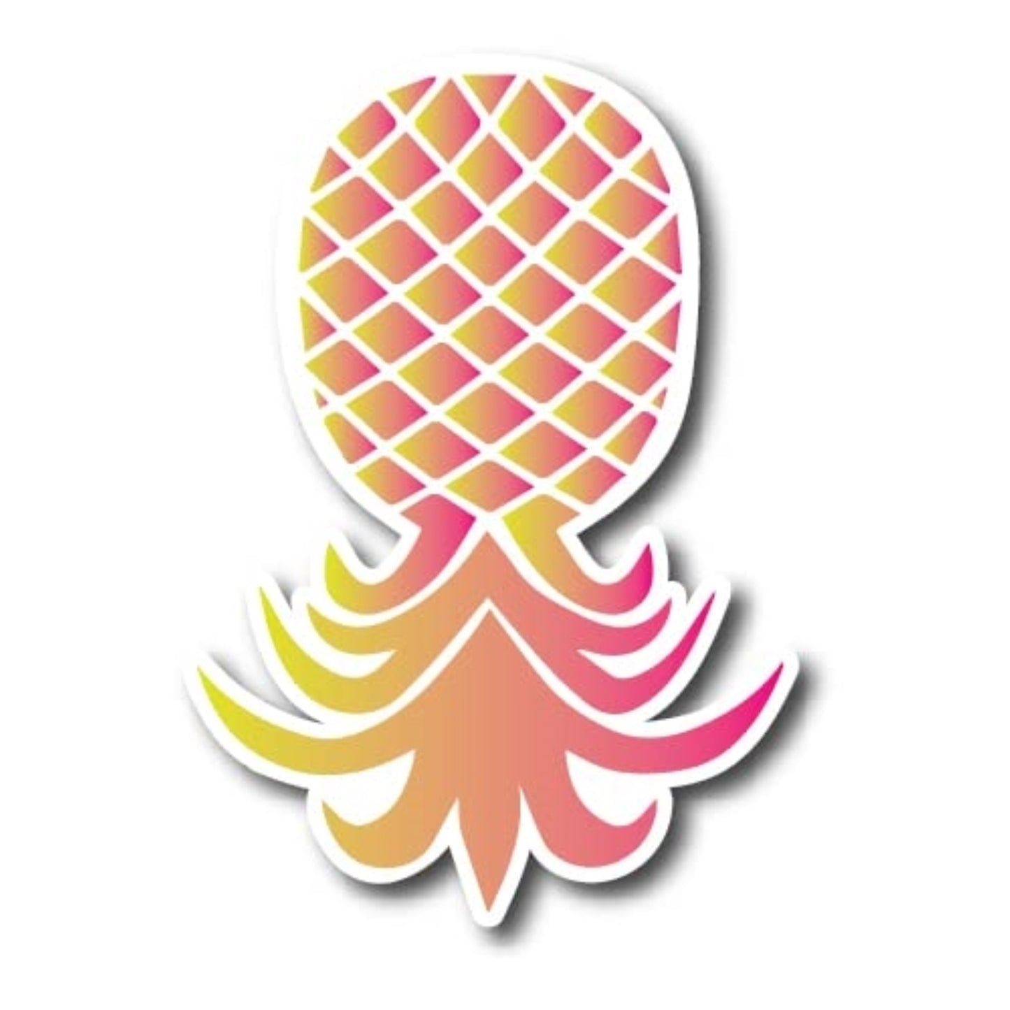 Magnet Me Up Upside Down Pineapple Magnet Decal, Pink and Yellow, 4x6 Inch, Heavy Duty Automotive Magnet for Car Truck SUV Or Any Other Magnetic Surface