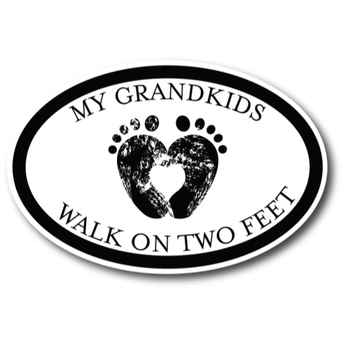 My Grandkids Walk On Two Feet Car Magnet 4x6" Oval Decal Heavy Duty Waterproof …