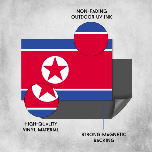 North Korea Flag Car Magnet Decal - 4 x 6 Heavy Duty for Car Truck SUV