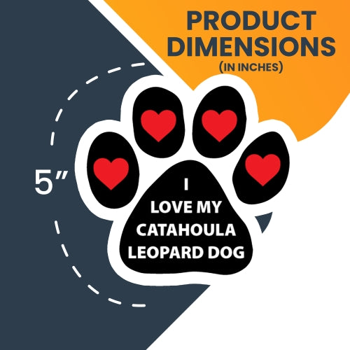 I Love My Catahoula Leopard Dog Pawprint Car Magnet By Magnet Me Up 5" Paw Print Auto Truck Decal Magnet …