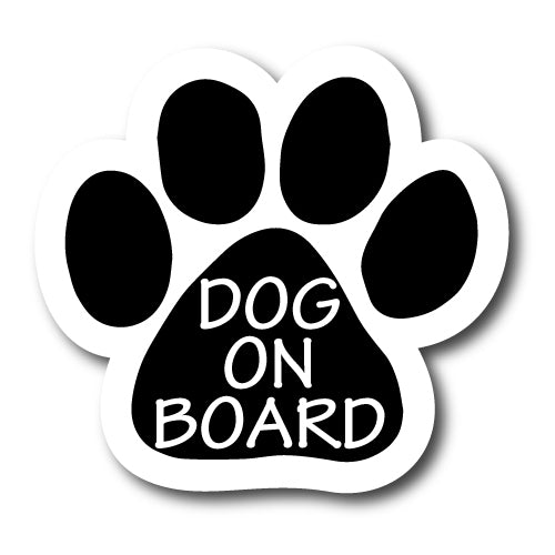 Dog on Board Pawprint Car Magnet By Magnet Me Up 5" Paw Print Auto Truck Decal Magnet …