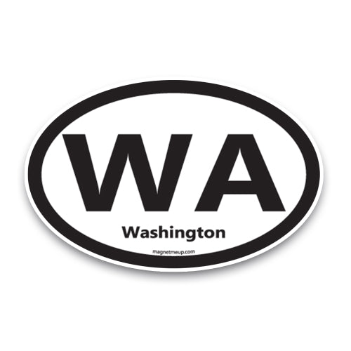 WA Washington Car Magnet 4X6" US State Oval Refrigerator Locker SUV Heavy Duty Waterproof… …